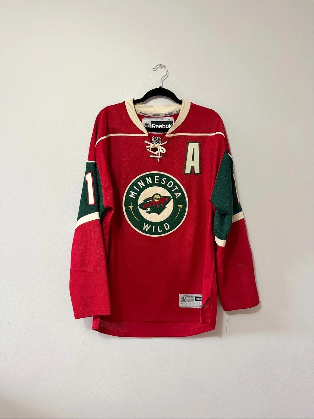 Reebok Minnesota Wild Zach Parise Premier Alternate Jersey Red & Green